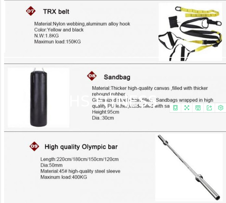 Annuncio pubblicitario della macchina di Crossfit Rogue Gym Equipment Synergy Fitness con gli accessori