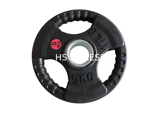 Gli accessori neri di allenamento della palestra hanno riparato il piatto di gomma del peso per body building